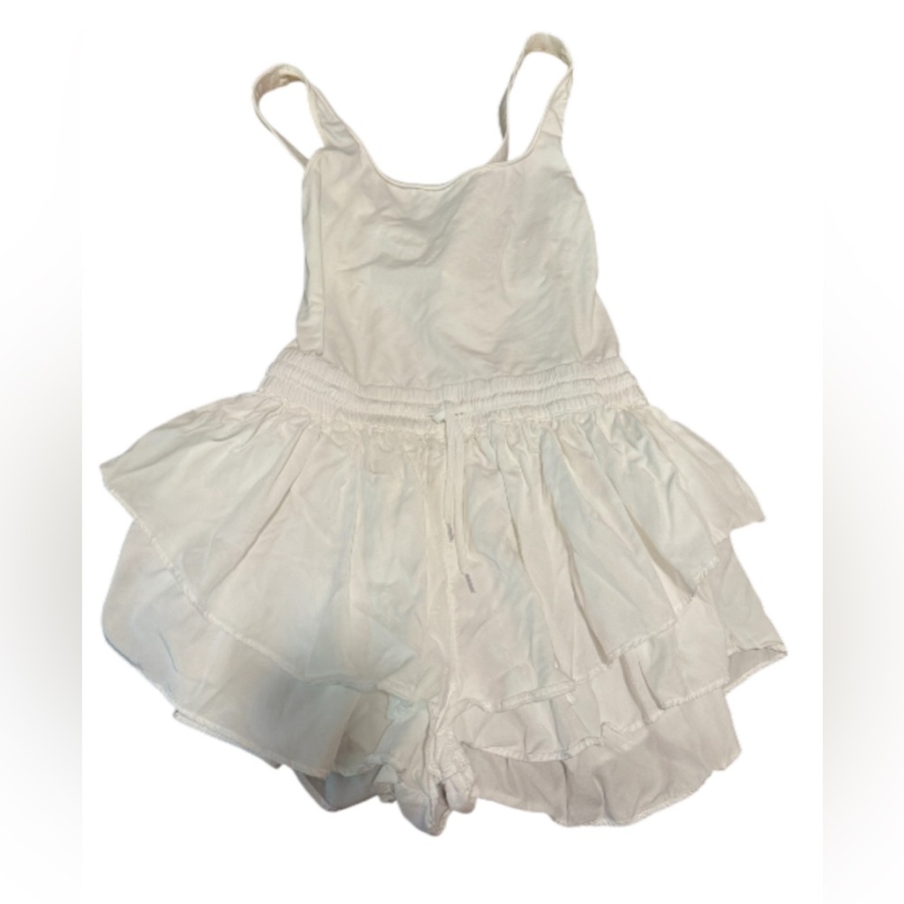 Free People White Ruffle Romper - Picture 4 of 7